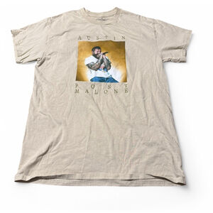 Post Malone Unisex Graphic Beige Tee Large